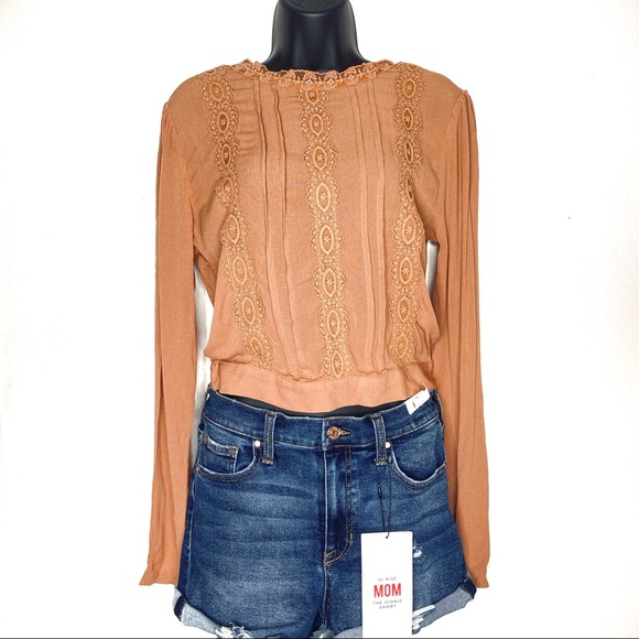 Self Esteem Tops - Self Esteem Crocheted Tie Back Top NWT Small